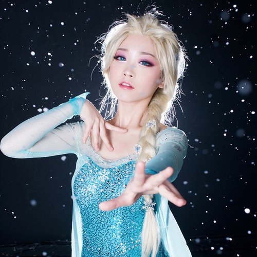 2013 New Movies Frozen Snow Queen Elsa Light Blonde Weaving Braid Cosplay Wig 
