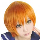 LOVE LIVE Hoshizora Rin short orange costume Cosplay wig + wig cap