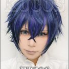 Black Bullet Satomi Rentaro blue purple gradient Cosplay wig+free shipping