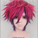 No game no life Sora Rose red purple gradient Cosplay wig+free shipping