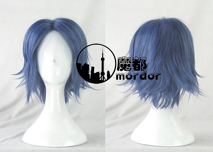The Prince of Tennis Seiichi Yukimura blue black grey Cosplay wig+free shipping