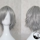 Hitman Reborn Gokudera Hayato silver grey Cosplay wig+free shipping+Free Wig Cap