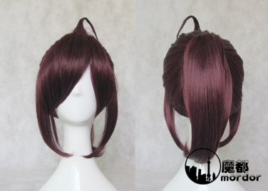 Inu x Boku Secret Service Sori no dzuka ren shou purple brown ponytail Cosplay wig+free shipping+Cap