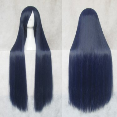 Naruto Hyuga Hinata blue black 100cm Cosplay wig+free shipping+Free Wig Cap