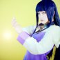 Naruto Hyuga Hinata blue black 100cm Cosplay wig+free shipping+Free Wig Cap