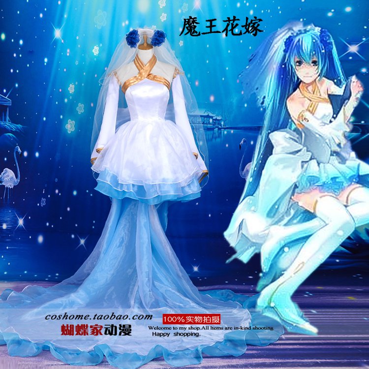 vocaloid hatsune Miku devil wedding dress dresses cosplay costume ...