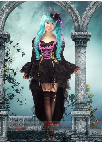 Elegant VOCALOID  Hatsune Miku black cosplay costume cosplay dress