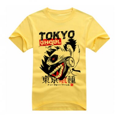 New Tokyo Ghoul Kaneki Ken anime cosplay Halloween short sleeve T-shirt yellow