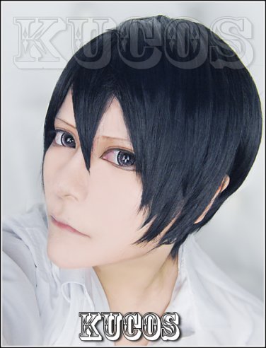 Haikyuu!!  Kageyama Tobio dark blue short Cosplay wig + free shipping+ Free Wig Cap
