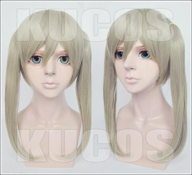 SOUL EATER MAKA ALBARN linen two Hair piece anime cosplay wig+free shipping+Free Wig Cap