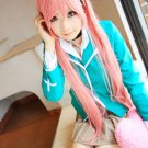 Rosario+Vampire Moka Akashiya dark pink Cosplay wig+free shipping+Free Wig Cap