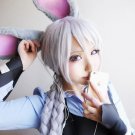 Judy Hopps silver white 80cm cos wig+free shipping+Free Wig Cap