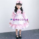 Halloween Kid costume Alice Maid Dress Children girl apron dress Princess Dress pink 4133