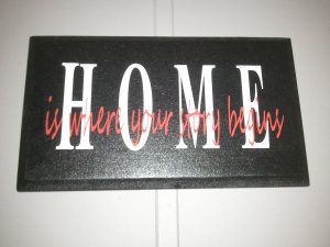 HandMade Wood/Viny HOME wall decor