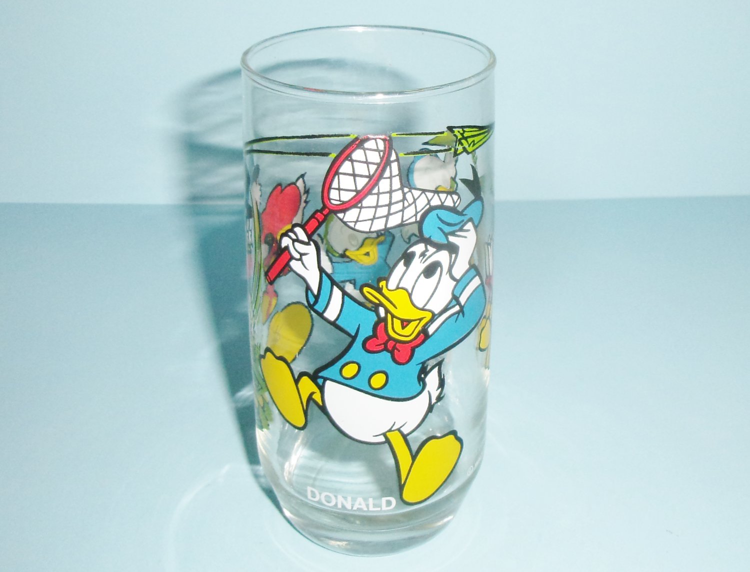 Donald Duck Vintage Pepsi Promo Glass Tumbler With Uncle Scrooge and Nephews Walt Disney Productions
