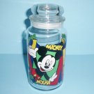 Disney Glass Candy Or Goody Jar With Lid Mickey Mouse, Minnie Mouse and Donald Duck Vintage