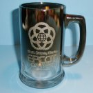 Epcot Glass Beer Stein Mug Smoky Metallic Mirror Glass Mug 5.5 Inches Walt Disney World