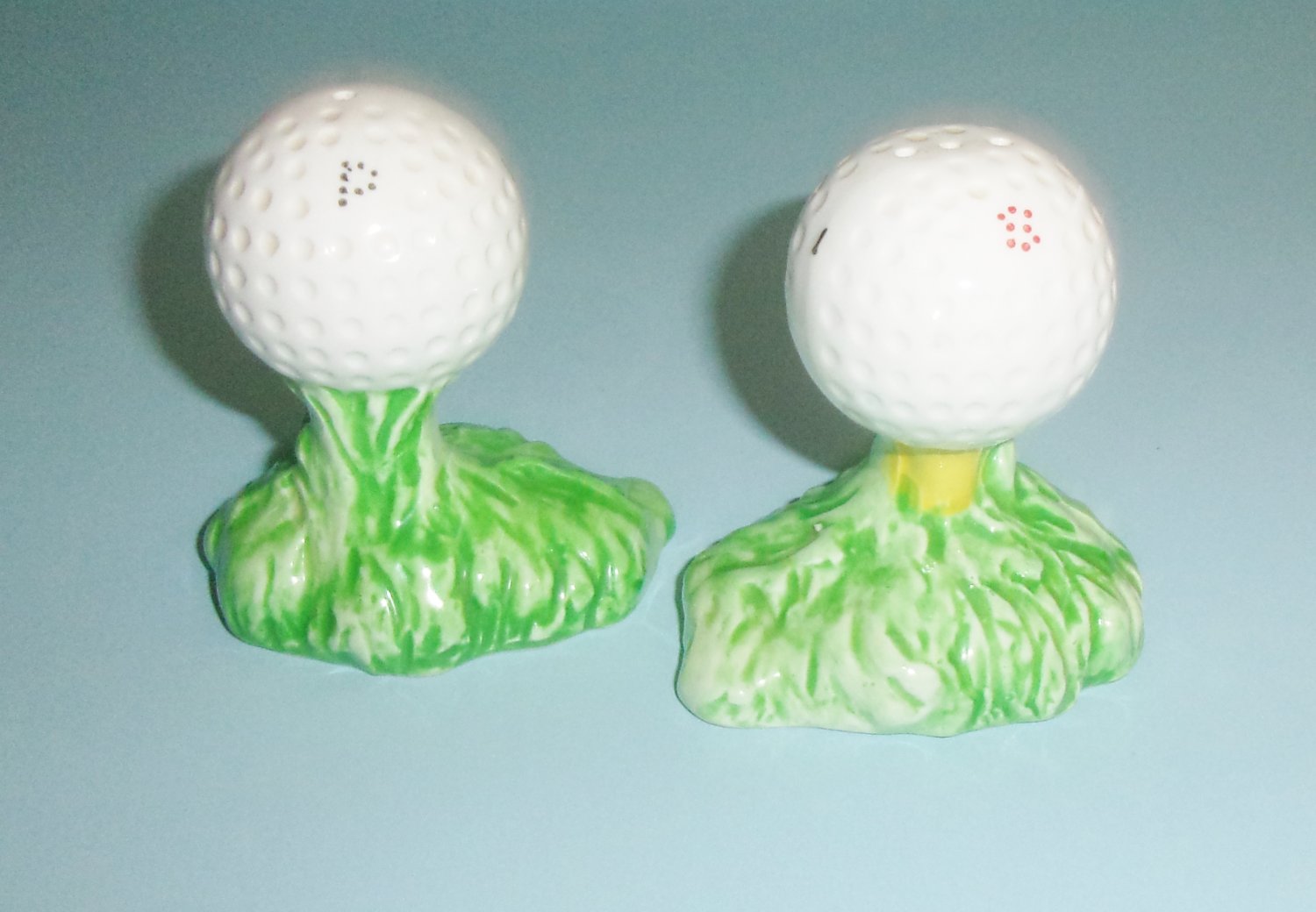 Golf Balls On Tees Salt And Pepper Shakers Set By Adriane Of Japan Vintage Ceramic Shakers