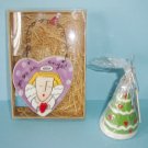 Sandra Magsamen Angel Heart Ornament and Christmas Tree Shaped Ornament