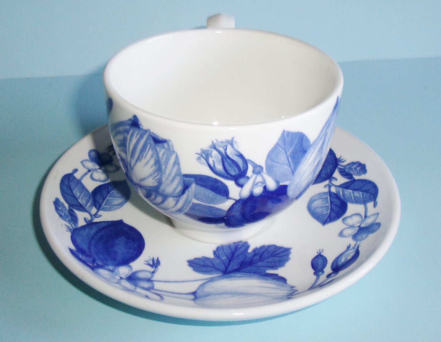 Portmeirion Harvest Blue Breakfast Cup and Saucer Made in England
