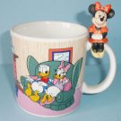 Disney Mug With Minnie Mouse Sitting on the Handle Vintage Ceramic Mug