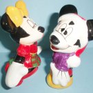Mickey and Minnie Mouse Christmas Salt and Pepper Shakers Set in Box