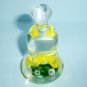 Joe St. Clair Glass Bell Paperweight Yellow Flowers and Green Accents
