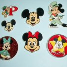 Disney Mickey Mouse and Minnie Mouse Lapel Pins Lot of 7 Plastic Pins