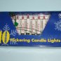 10 Noel Flickering Candle Lights String In Box Vintage DiamondLite 1994