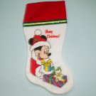 Mickey Mouse Felt Christmas Stocking Vintage Disney 1990s Holidays