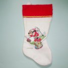Minnie Mouse Skiing with Tubing Rabbit Felt Christmas Stocking Vintage  1990s