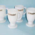 Disneyland Milk Glass Mugs Set of 4 Gold Lettering Non Personalized Vintage