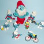 Vintage Smurf Lot Of 2 Clip On Huggers, Small Plush Papa Smurf and 6 PVC Figures