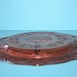 Normandie Bouquet and Lattice Carnival Glass Grill Plate Marigold Fed Glass