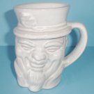 1980 Frankoma Irish Leprechaun Mug White Sand Glaze St Patricks Day Mug