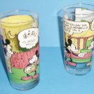Mickey And Minnie Mouse Glass Tumblers Walt Disney Productions Drink Glasses