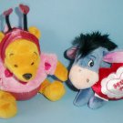 Disney Store Valentine's Day Super Soft Pooh and Eeyore Plush Mini Bean Bags