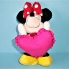 Disney Sega Plush Minnie Mouse Holding Pink Heart For Valentine's Day 9"