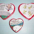 Hallmark Shoebox Valentines Day Heart Tins Lot of 3 Comical Heart Tins