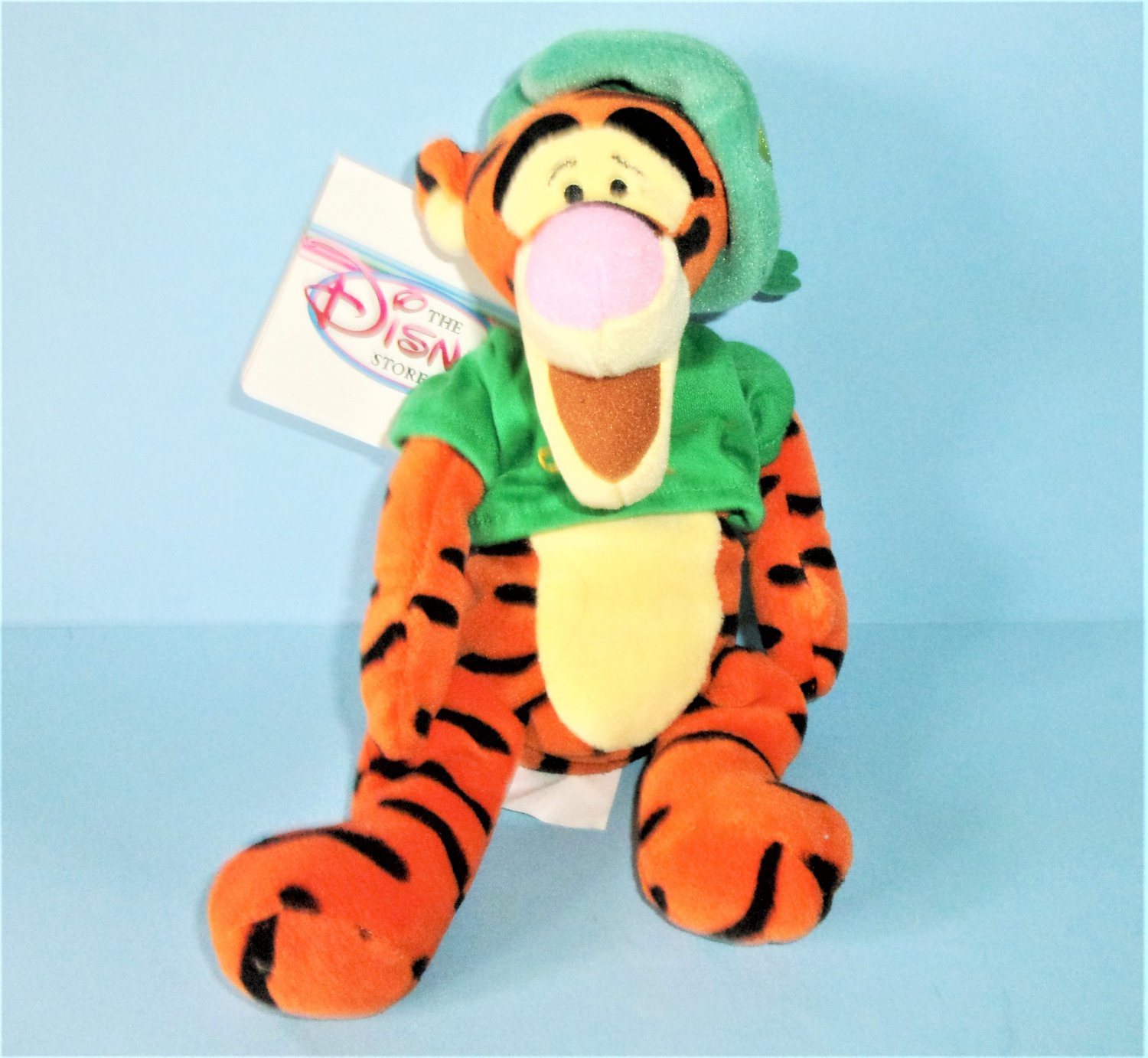 Disney Store Plush Tigger St. Patrick's Day Bean Bag O'Tigger in Hat With Tag