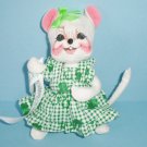 Annalee 2002 Happy St. Patrick's Day Irish Girl Mouse Felt Doll Figure 6 Inches