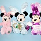 Disney World Plush Easter Mickey and Minnie Mouses Bean Bags 2003, 2004 and 2005