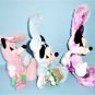 Disney World Plush Easter Mickey and Minnie Mouses Bean Bags 2003, 2004 and 2005