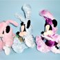 Disney World Plush Easter Mickey and Minnie Mouses Bean Bags 2003, 2004 and 2005