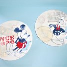 1928 Disney Americana Pair of Salad Plates Mickey Mouse and Donald Duck