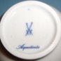 Meissen Aquatinta Blue Rose Porcelain Vase Gold Trim Crossed Swords Mark