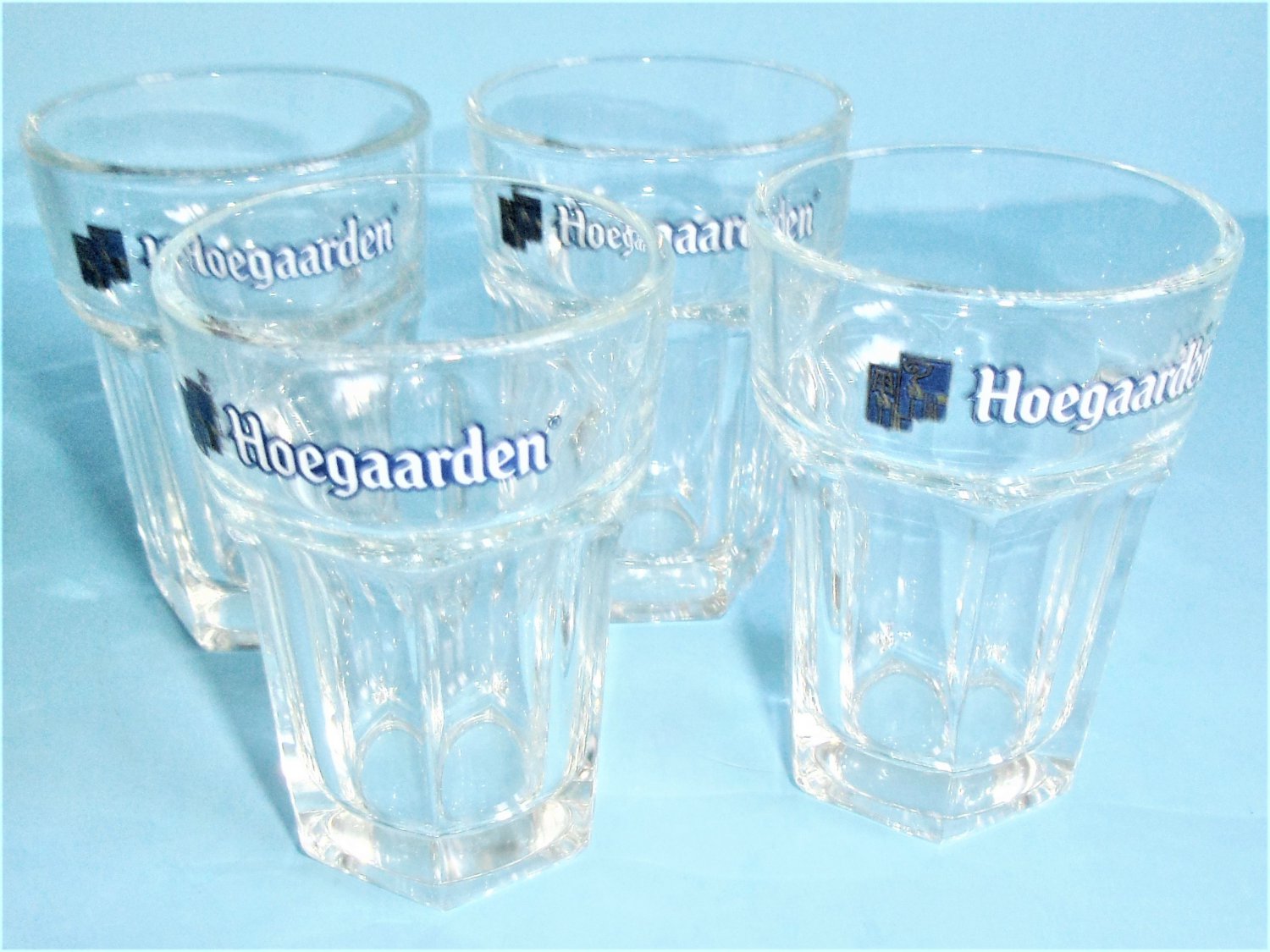 Hoegaarden Beer Taster Glasses Set of 4 Hexagonal Mini Beer Glasses