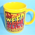 Weed California Mug Weed Makes Me Happy! Yellow Ceramic Coffee or Tea Mug