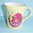 Tinkerbell Yellow With Flower Ceramic Coffee Tea Mug Disney Store Exclusive