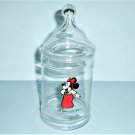 Minnie Mouse For Good Little Girls Candy Or Goody Glass Jar With Lid Vintage